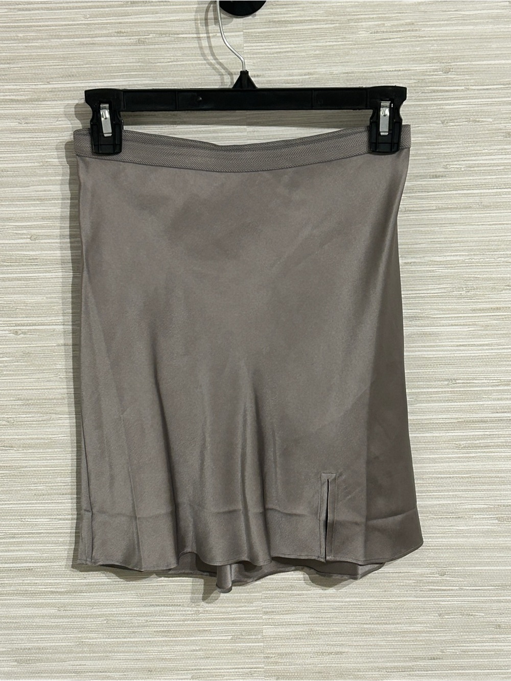 NWT Anine Bing Women's XS Silver Gray / Purple 100% Silk Mini Slip Skirt
